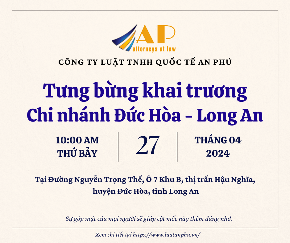 THÔNG BÁO THÀNH LẬP CHI NHÁNH TẠI THỊ TRẤN HẬU NGHĨA - ĐỨC HÒA – LONG AN